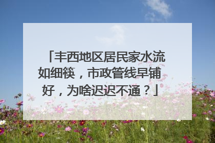 丰西地区居民家水流如细筷，市政管线早铺好，为啥迟迟不通？