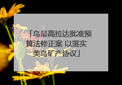 乌最高拉达批准预算法修正案 以落实美乌矿产协议