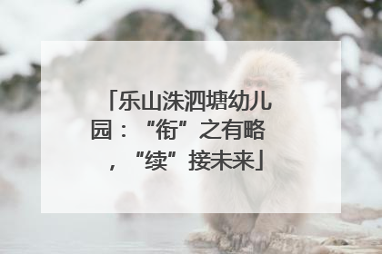乐山洙泗塘幼儿园：“衔”之有略，“续”接未来