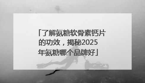 了解氨糖软骨素钙片的功效，揭秘2025年氨糖哪个品牌好