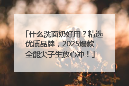 什么洗面奶好用？精选优质品牌，2025爆款全能尖子生放心冲！