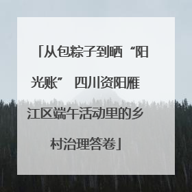 从包粽子到晒“阳光账” 四川资阳雁江区端午活动里的乡村治理答卷