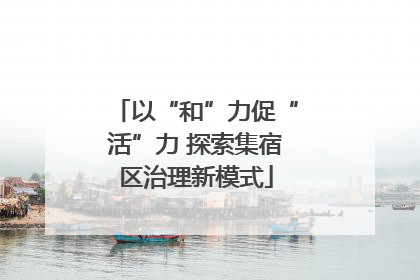 以“和”力促“活”力 探索集宿区治理新模式
