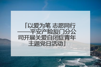 以爱为笔 志愿同行——平安产险厦门分公司开展关爱自闭症青年主题党日活动