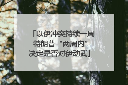以伊冲突持续一周 特朗普“两周内”决定是否对伊动武