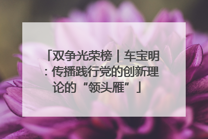 双争光荣榜｜车宝明：传播践行党的创新理论的“领头雁”