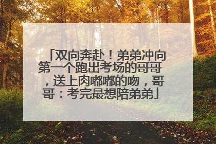 双向奔赴！弟弟冲向第一个跑出考场的哥哥，送上肉嘟嘟的吻，哥哥：考完最想陪弟弟
