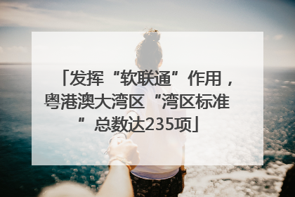 发挥“软联通”作用，粤港澳大湾区“湾区标准”总数达235项