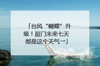 台风“蝴蝶”升级！厦门未来七天都是这个天气→
