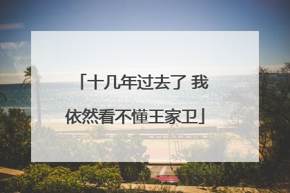 十几年过去了 我依然看不懂王家卫