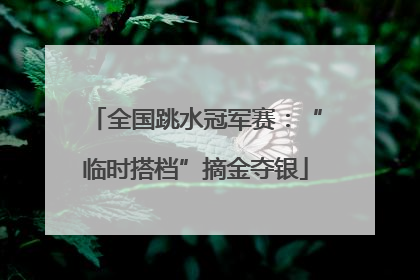全国跳水冠军赛：“临时搭档”摘金夺银