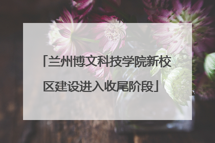 兰州博文科技学院新校区建设进入收尾阶段