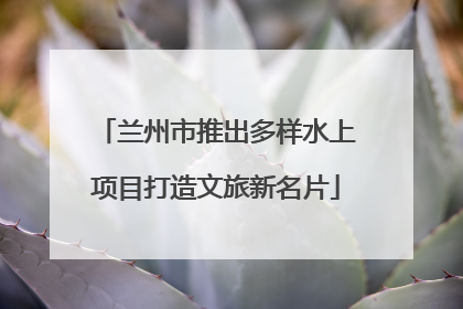 兰州市推出多样水上项目打造文旅新名片