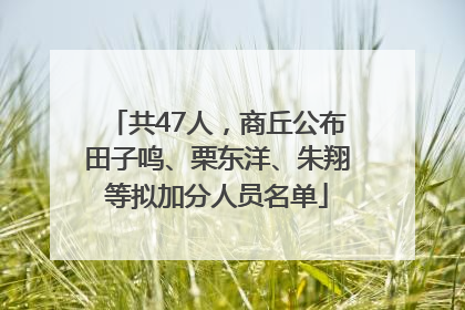 共47人，商丘公布田子鸣、栗东洋、朱翔等拟加分人员名单