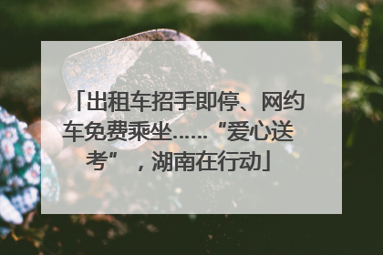 出租车招手即停、网约车免费乘坐……“爱心送考”，湖南在行动