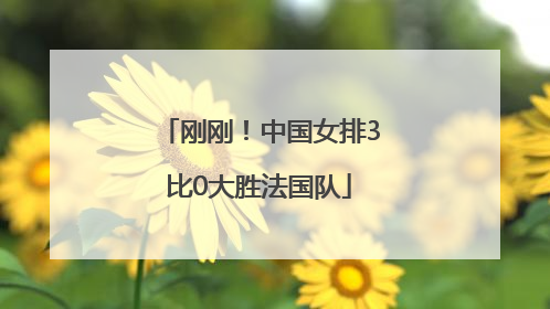 刚刚！中国女排3比0大胜法国队