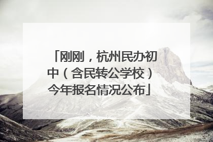 刚刚，杭州民办初中（含民转公学校）今年报名情况公布