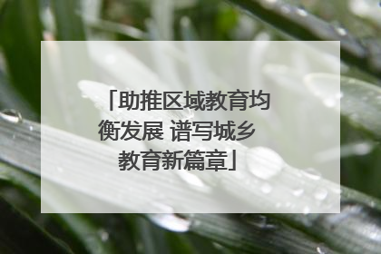 助推区域教育均衡发展 谱写城乡教育新篇章