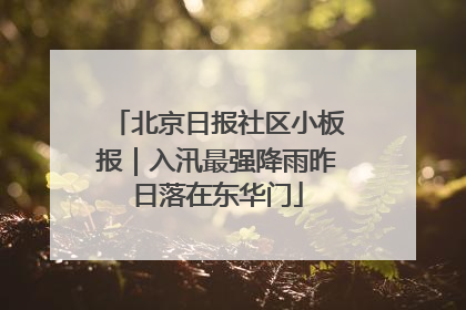 北京日报社区小板报｜入汛最强降雨昨日落在东华门