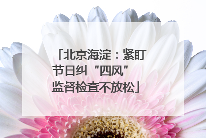 北京海淀：紧盯节日纠“四风” 监督检查不放松