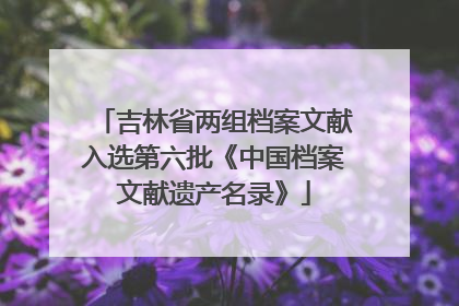 吉林省两组档案文献入选第六批《中国档案文献遗产名录》
