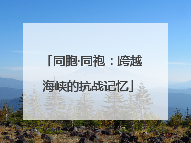 同胞·同袍：跨越海峡的抗战记忆