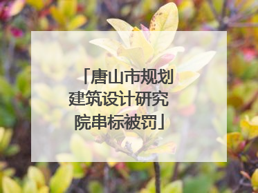 唐山市规划建筑设计研究院串标被罚