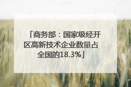 商务部：国家级经开区高新技术企业数量占全国的18.3%