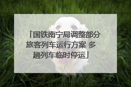 国铁南宁局调整部分旅客列车运行方案 多趟列车临时停运
