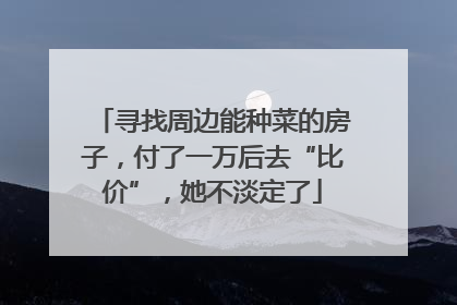 寻找周边能种菜的房子，付了一万后去“比价”，她不淡定了