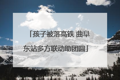 孩子被落高铁 曲阜东站多方联动助团圆