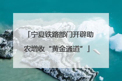 宁夏铁路部门开辟助农增收“黄金通道”