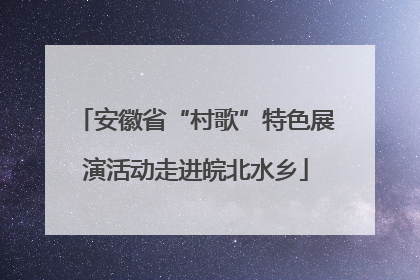 安徽省“村歌”特色展演活动走进皖北水乡