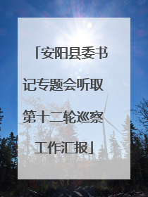 安阳县委书记专题会听取第十二轮巡察工作汇报