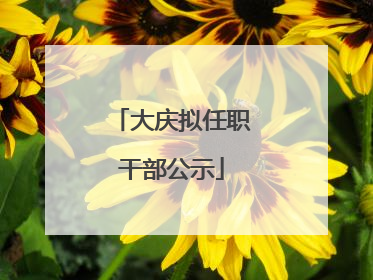 大庆拟任职干部公示