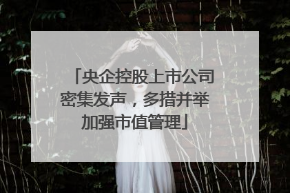 央企控股上市公司密集发声，多措并举加强市值管理