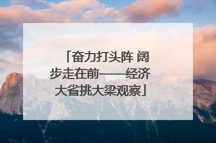 奋力打头阵 阔步走在前——经济大省挑大梁观察
