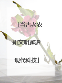 当古老农耕文明邂逅现代科技