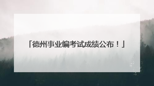 德州事业编考试成绩公布！