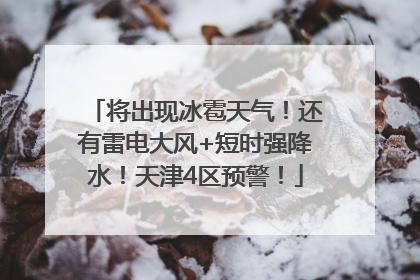 将出现冰雹天气！还有雷电大风+短时强降水！天津4区预警！
