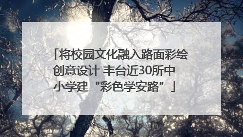 将校园文化融入路面彩绘创意设计 丰台近30所中小学建“彩色学安路”