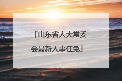 山东省人大常委会最新人事任免
