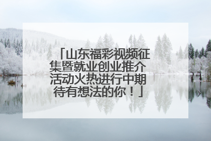 山东福彩视频征集暨就业创业推介活动火热进行中期待有想法的你！