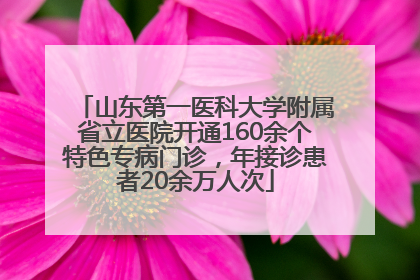 山东第一医科大学附属省立医院开通160余个特色专病门诊，年接诊患者20余万人次