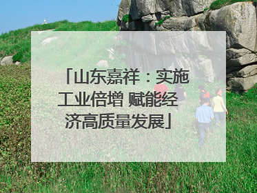 山东嘉祥：实施工业倍增 赋能经济高质量发展