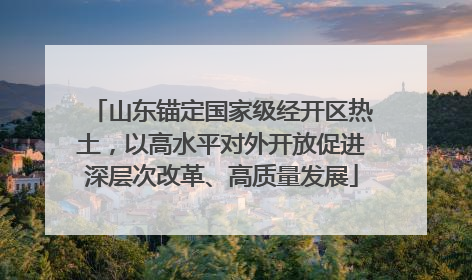 山东锚定国家级经开区热土，以高水平对外开放促进深层次改革、高质量发展