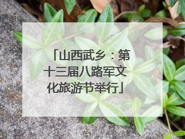 山西武乡：第十三届八路军文化旅游节举行