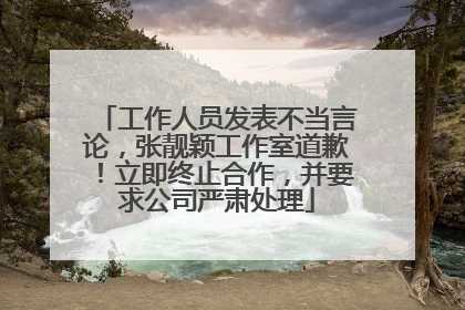 工作人员发表不当言论，张靓颖工作室道歉！立即终止合作，并要求公司严肃处理