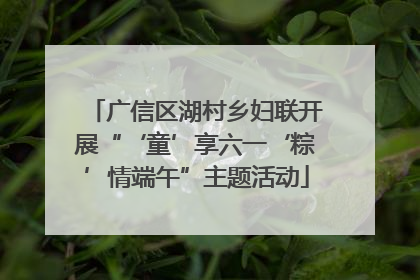 广信区湖村乡妇联开展“‘童’享六一‘粽’情端午”主题活动