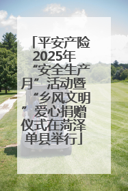 平安产险2025年“安全生产月”活动暨“乡风文明”爱心捐赠仪式在菏泽单县举行
